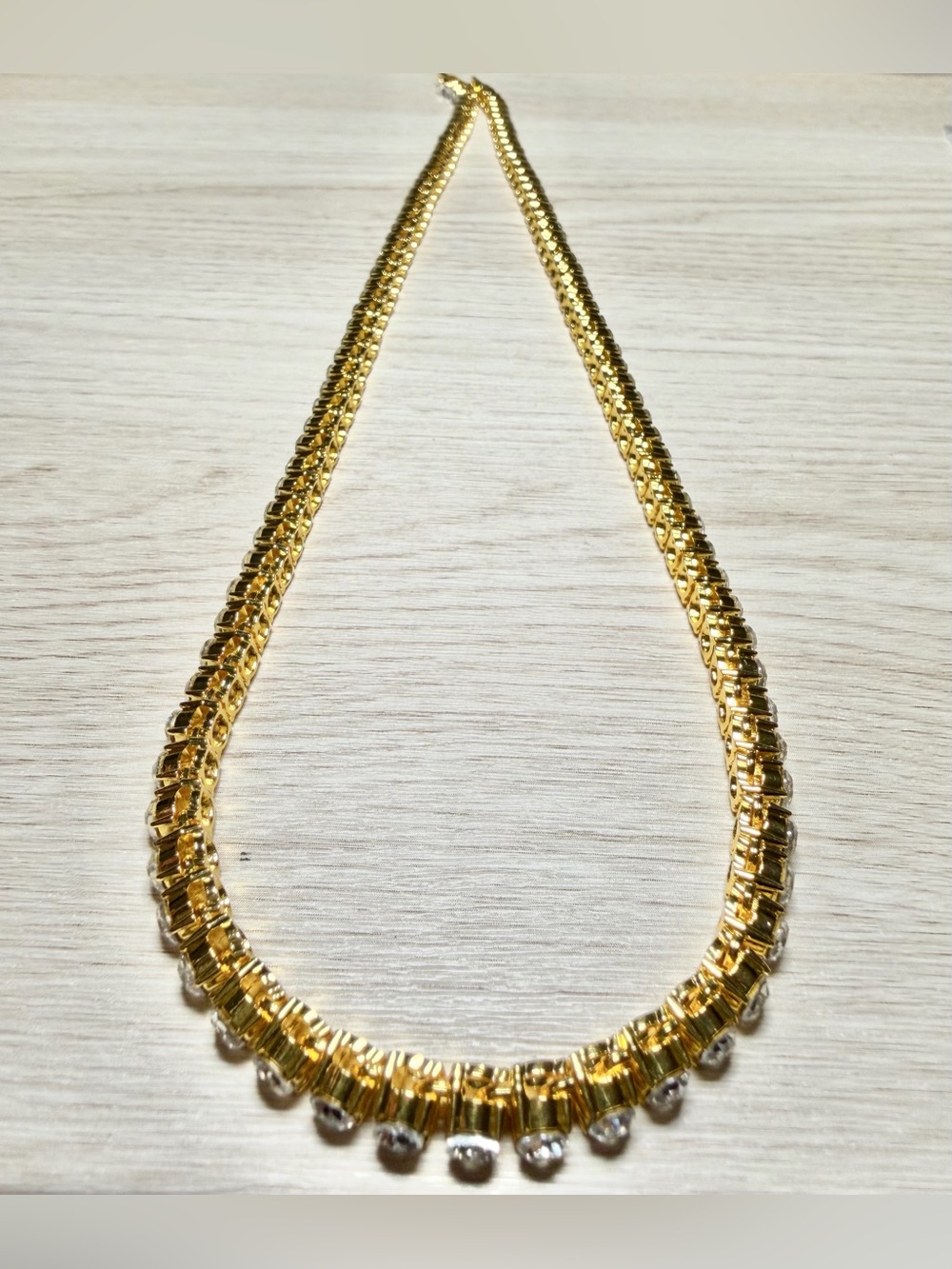 4mm Moissanite Tennis Necklace – 20” Gold-Tone